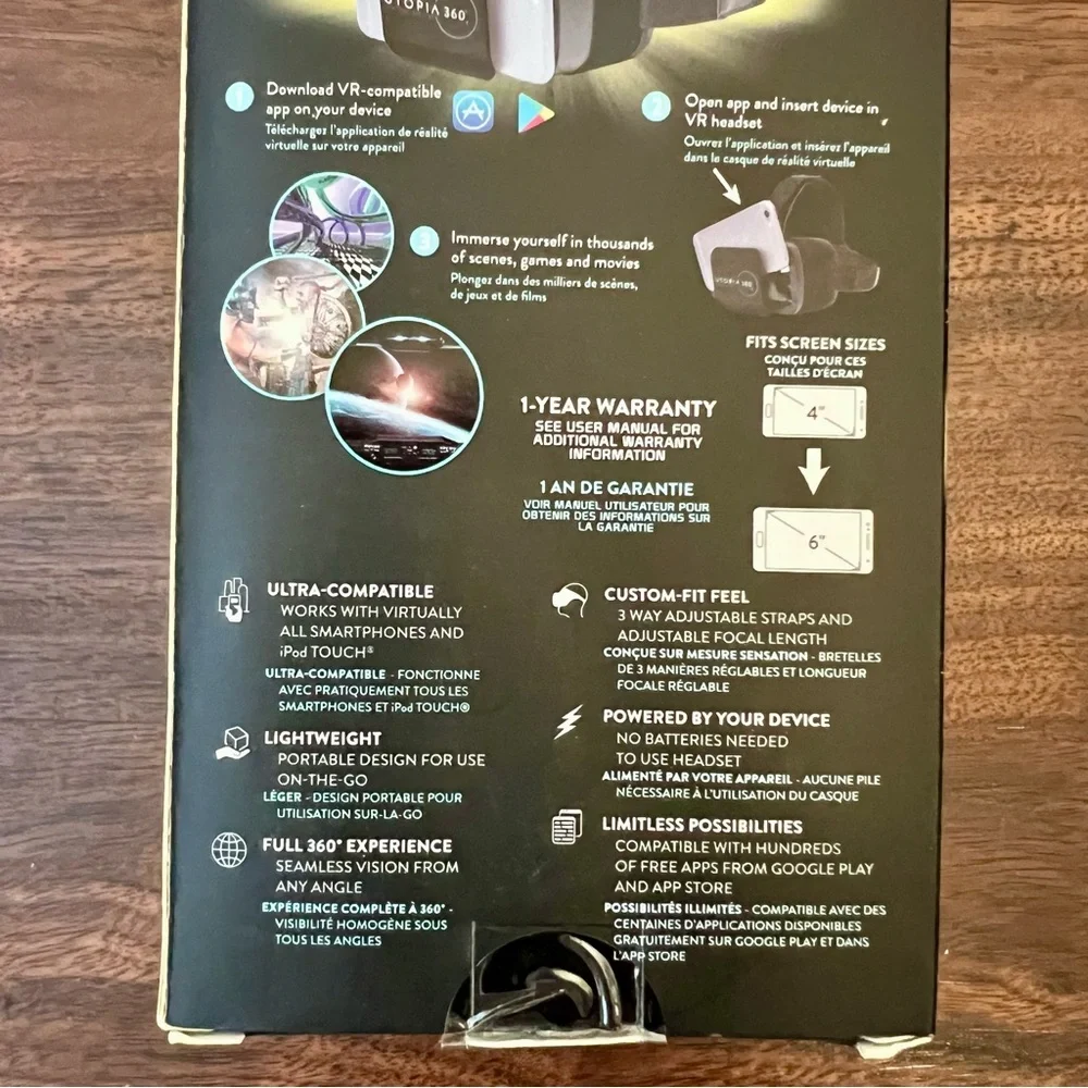 Set Of ReTrak Virtual Reality 3D Headsets Utopia 360 Use W/Smartphone New In Box